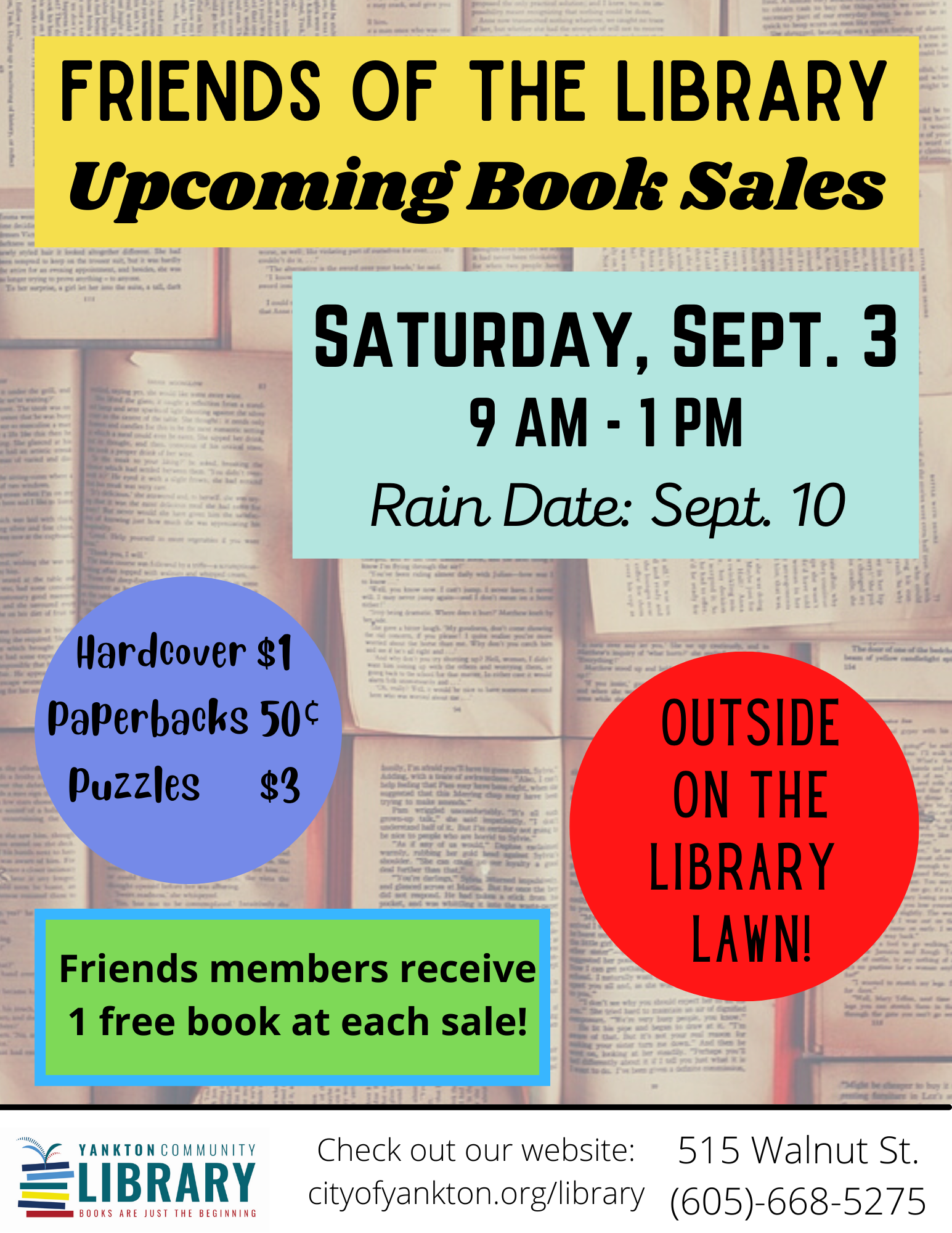 Book Sale Sept. 3